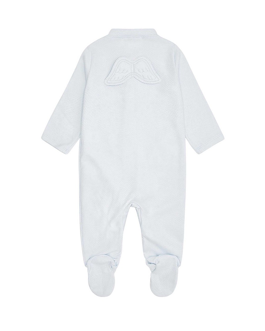 Marie Chantal The Iconic Angel Wing | Angel Wing Pointelle Sleepsuit - Blue