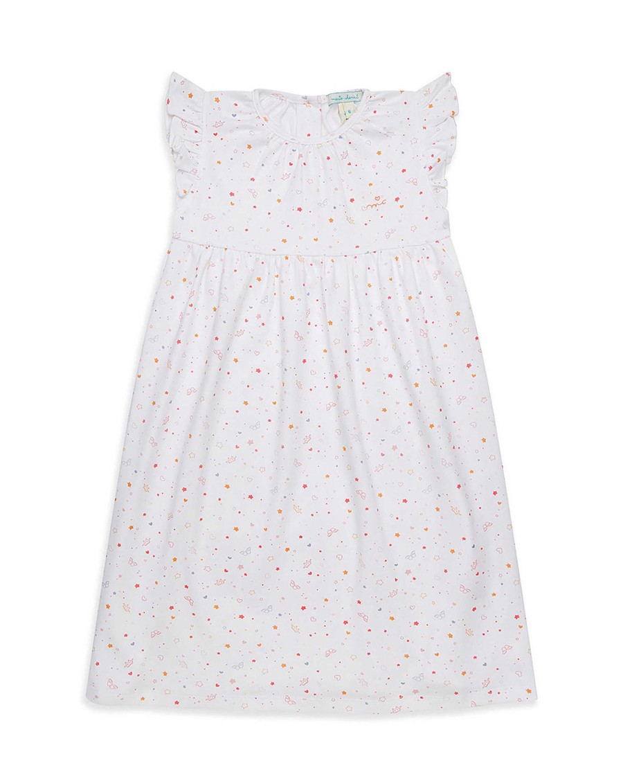 Marie Chantal Sleepwear | Star & Crown Nightgown - Child White/Pink