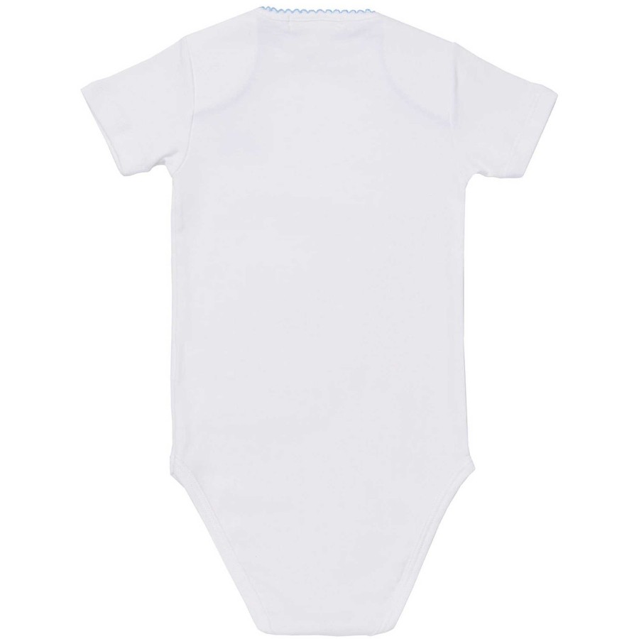 Marie Chantal Baby Boy | Set Of 7 Picot Onesies - Blue