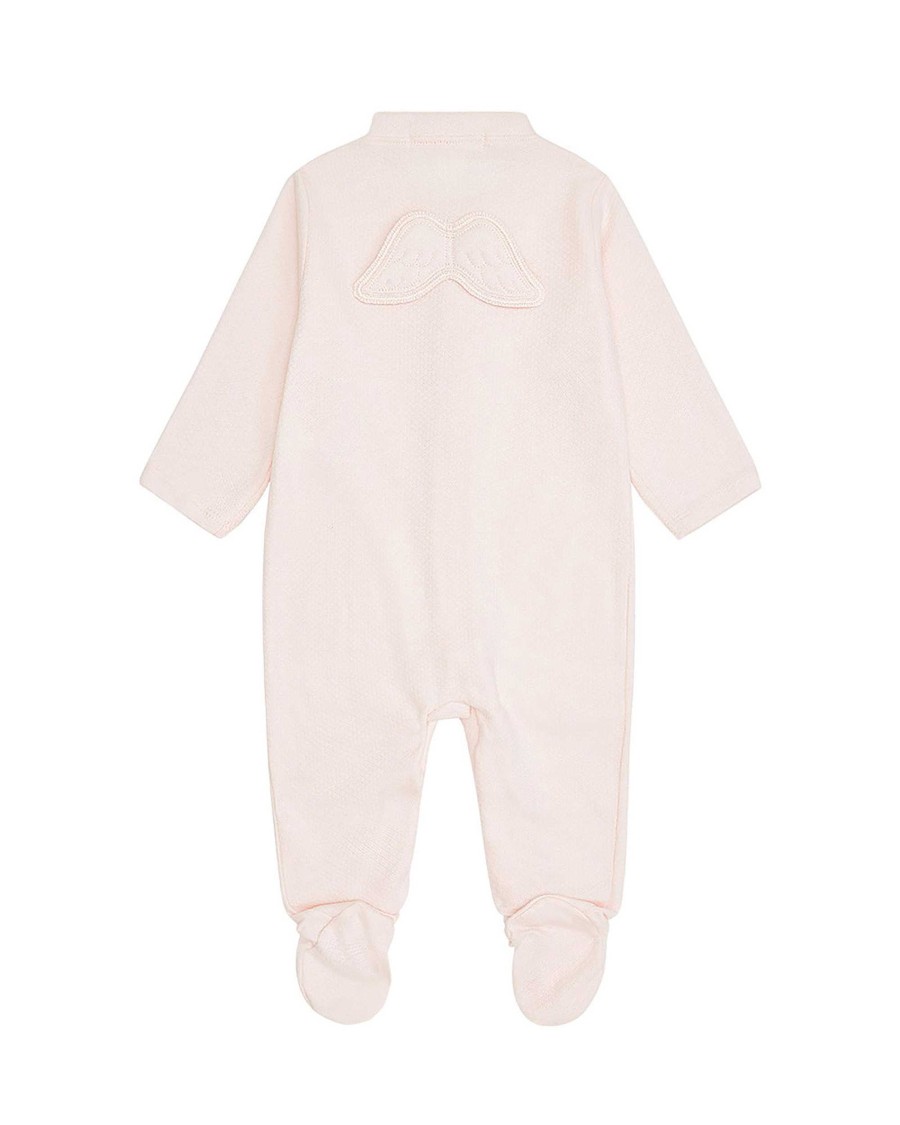 Marie Chantal The Iconic Angel Wing | Angel Wing Pointelle Sleepsuit - Pink