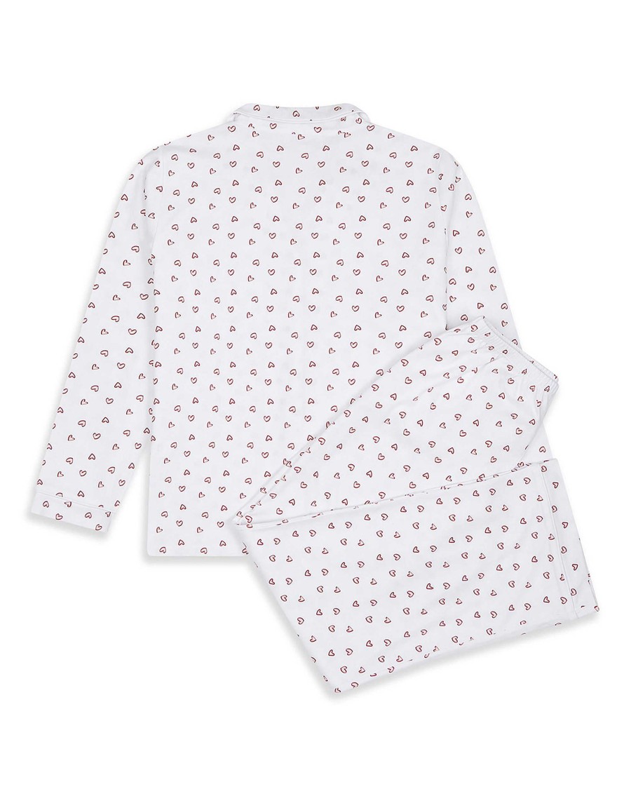 Marie Chantal Sleepwear | Love Heart Pyjamas - Adult White