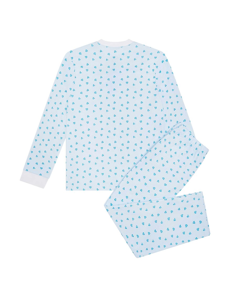 Marie Chantal Sleepwear | Love Heart Pyjamas - Adult Blue