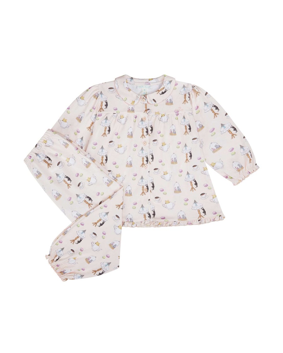 Marie Chantal Sleepwear | Kitten'S Tea Party Pyjamas - Child Pink