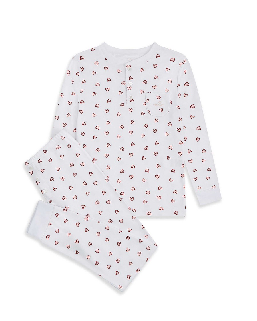 Marie Chantal Sleepwear | Love Heart Pyjamas - Child White