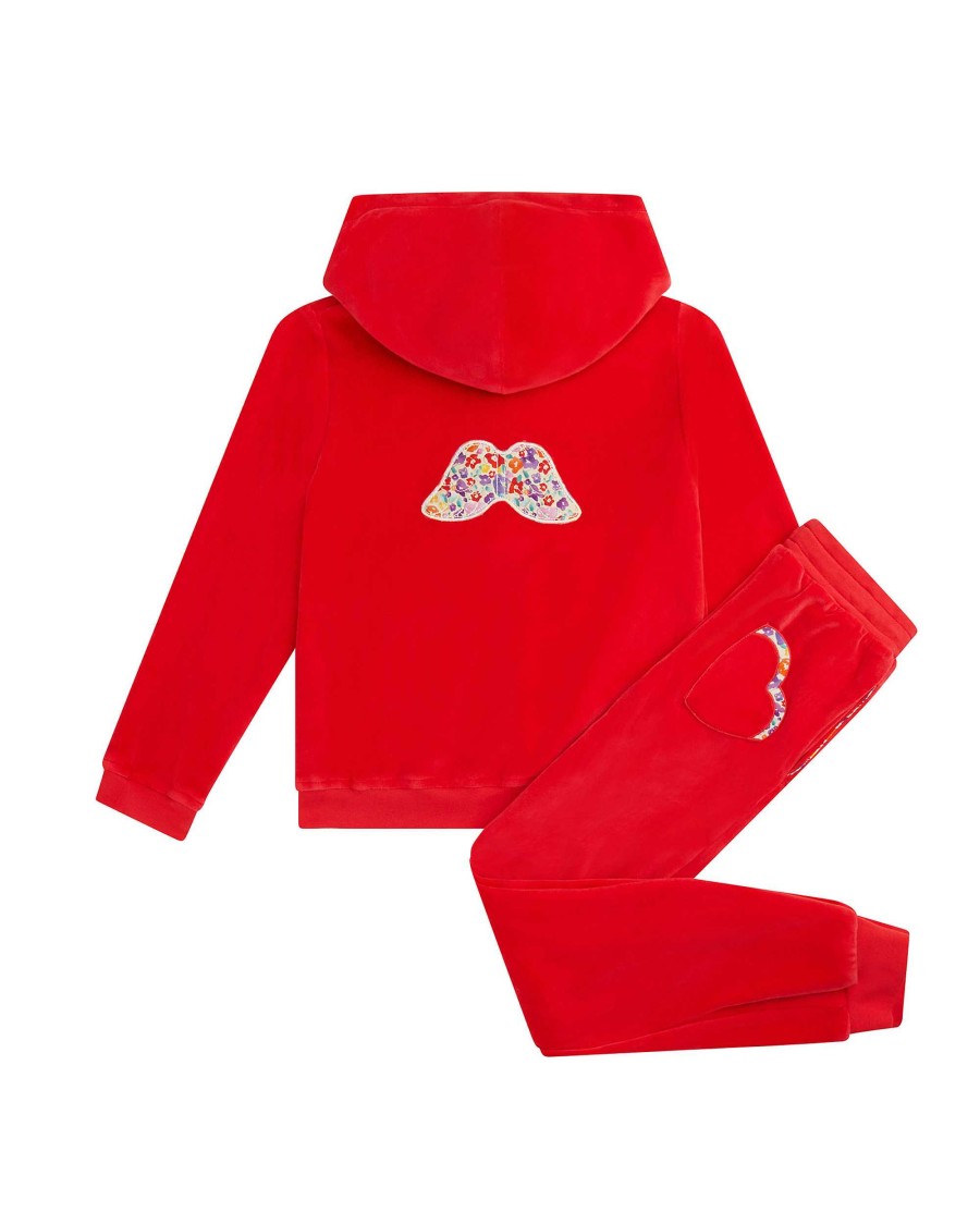 Marie Chantal The Iconic Angel Wing | Angel Wing Velour Loungewear Set Child Berry