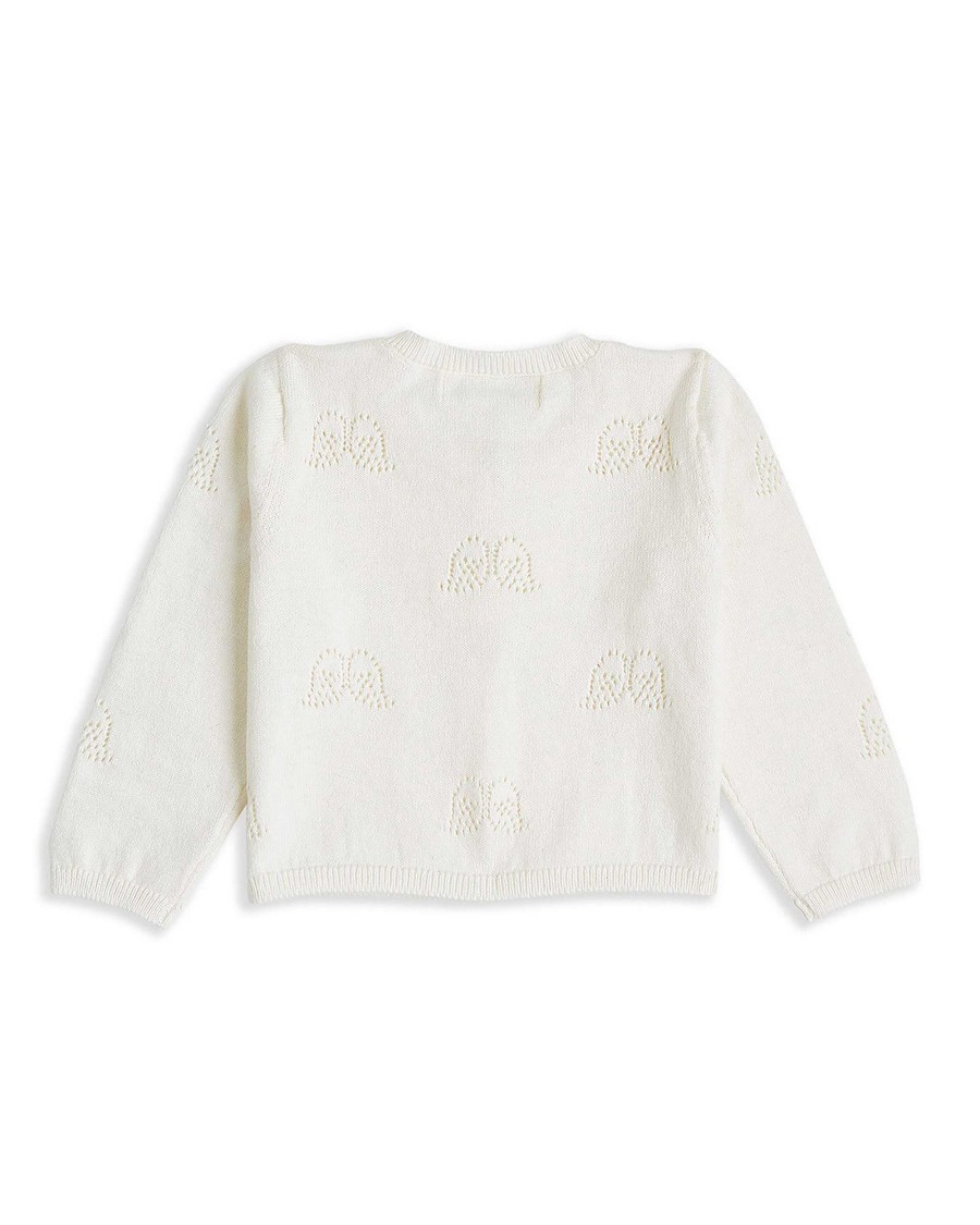 Marie Chantal The Iconic Angel Wing | Angel Wing Pointelle Cardigan - Ivory