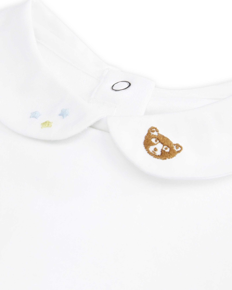 Marie Chantal Baby Boy | Little Bear Embroidered Collar Onesie