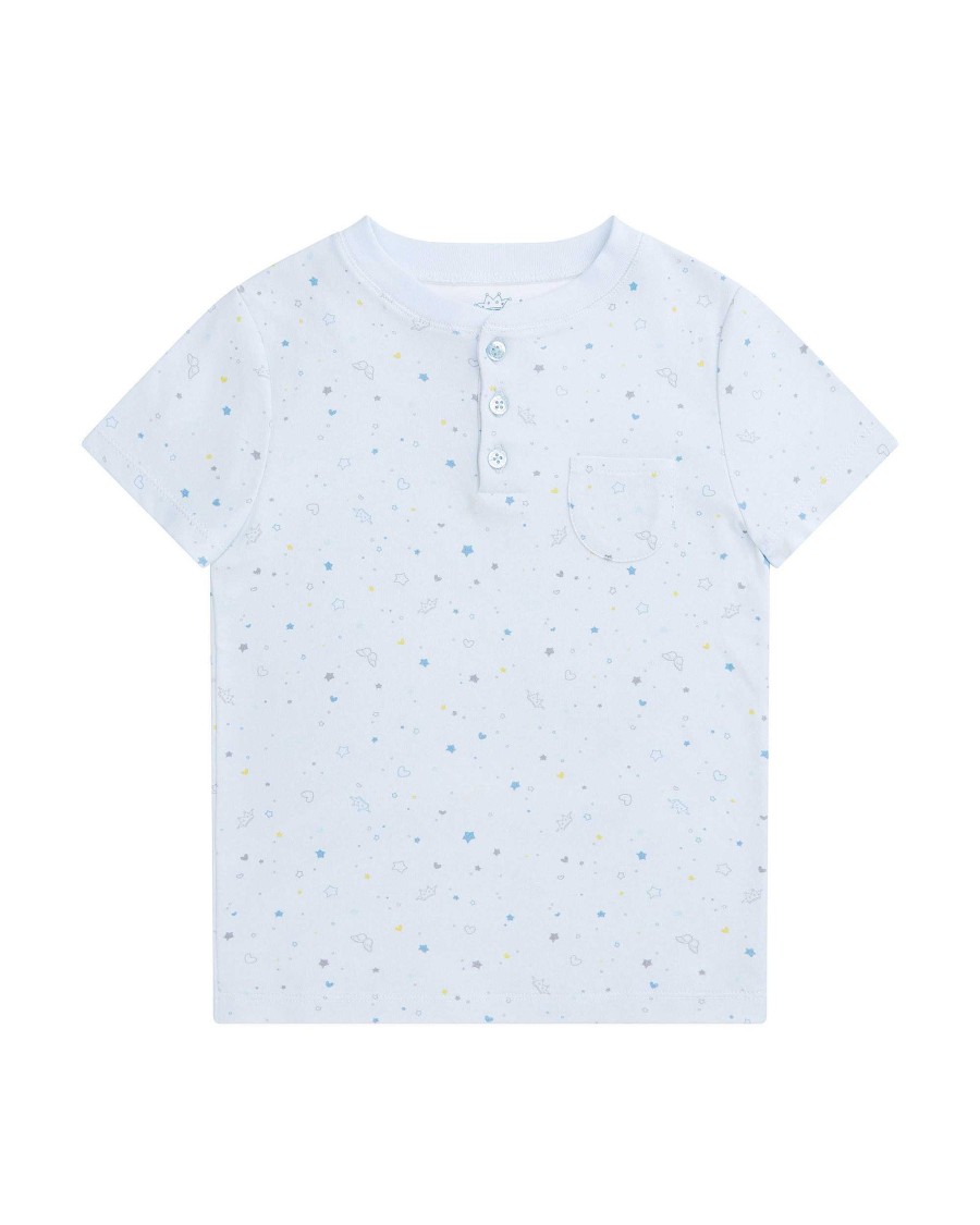 Marie Chantal Sleepwear | Star & Crown Short Pyjamas - Child Blue