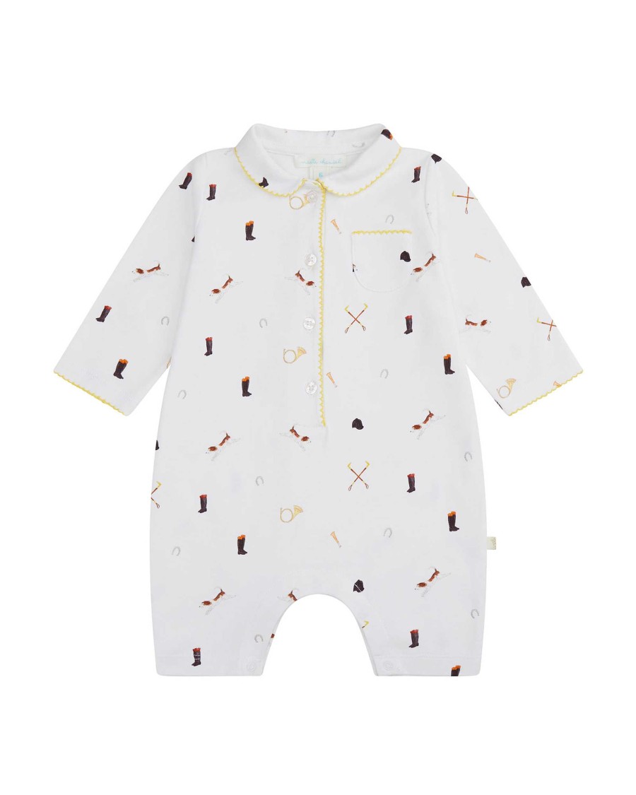 Marie Chantal Baby Boy | Equestrian Organic Cotton Romper