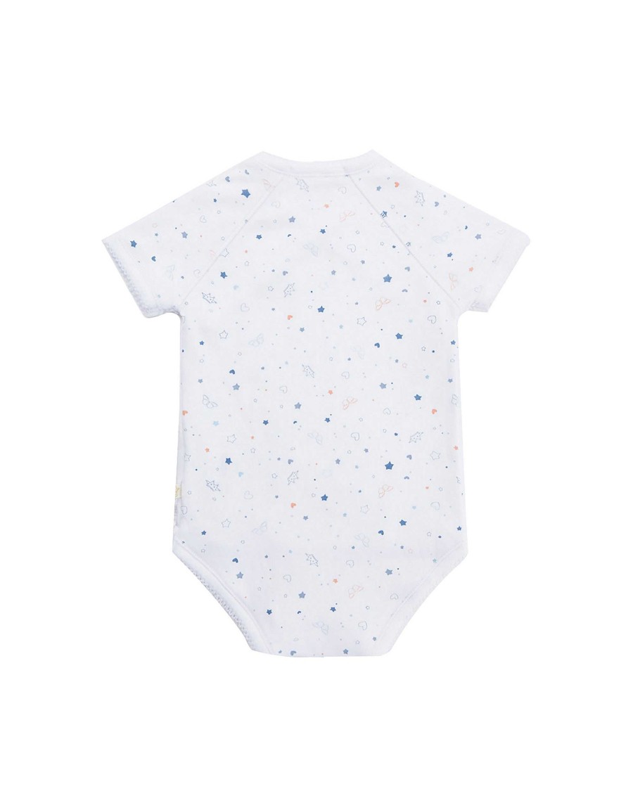 Marie Chantal Baby Boy | Star & Crown Wrap Onesie - Blue