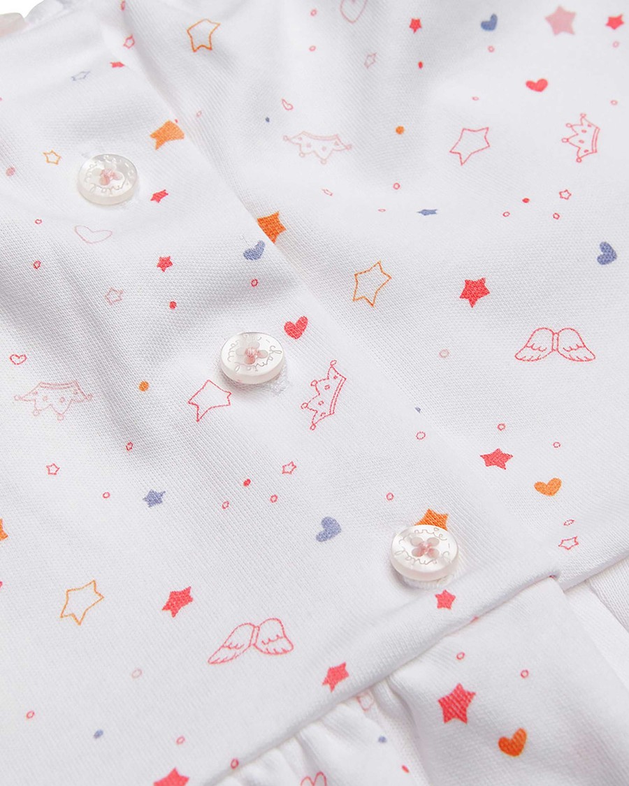 Marie Chantal Sleepwear | Star & Crown Nightgown - Child White/Pink