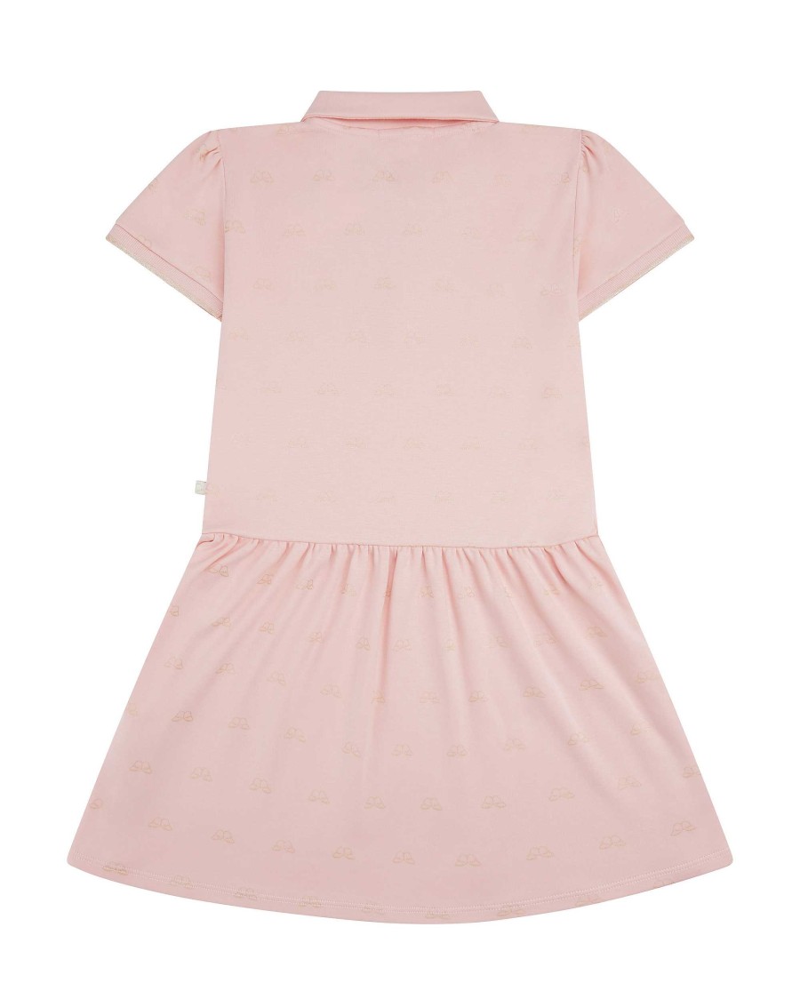 Marie Chantal The Iconic Angel Wing | Angel Wing Print Polo Dress - Child Pink & Gold