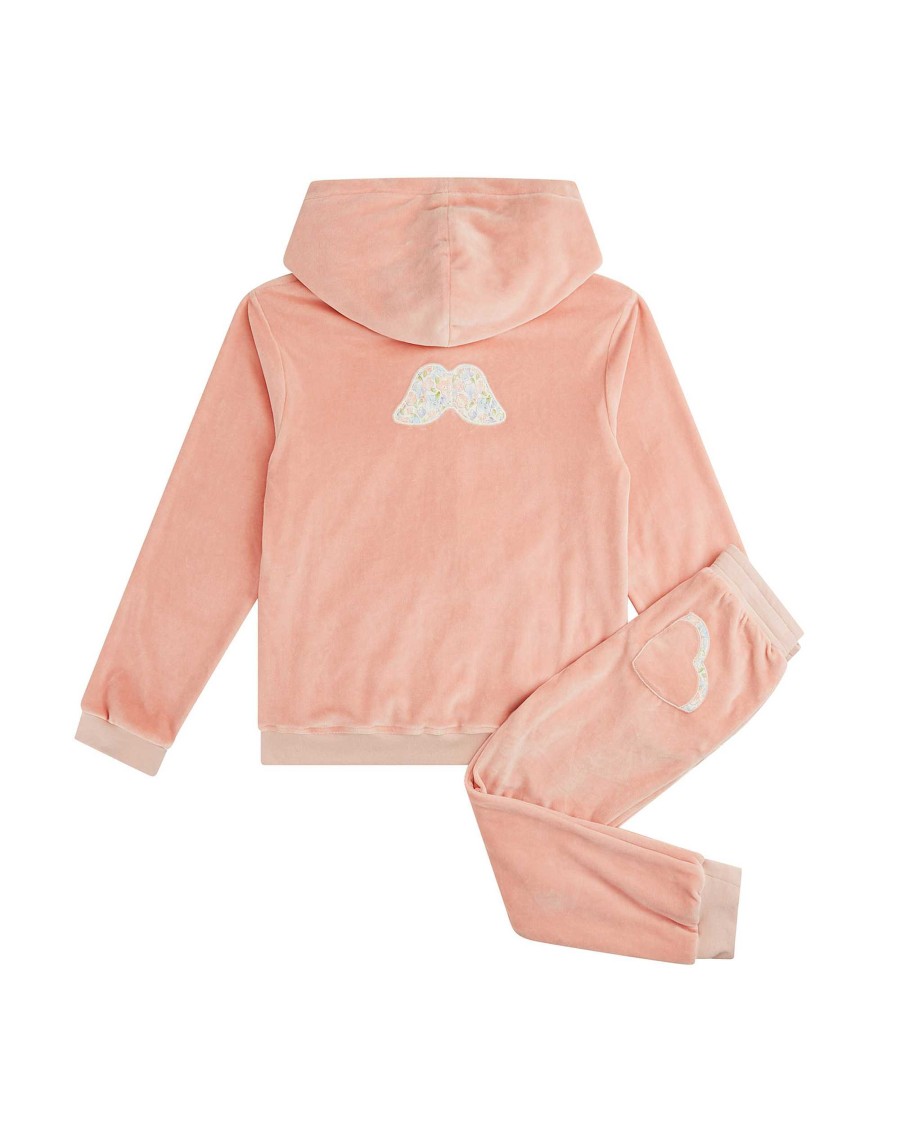 Marie Chantal The Iconic Angel Wing | Angel Wing Velour Loungewear Set Child Dusty Pink