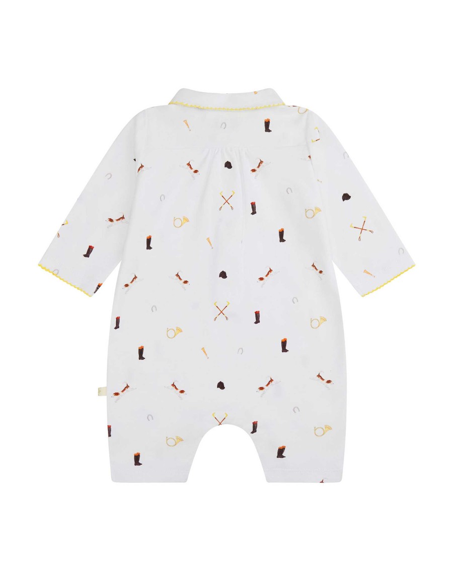 Marie Chantal Baby Boy | Equestrian Organic Cotton Romper