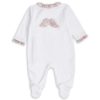 Marie Chantal The Iconic Angel Wing | Angel Wing Velour Sleepsuit - Floral White