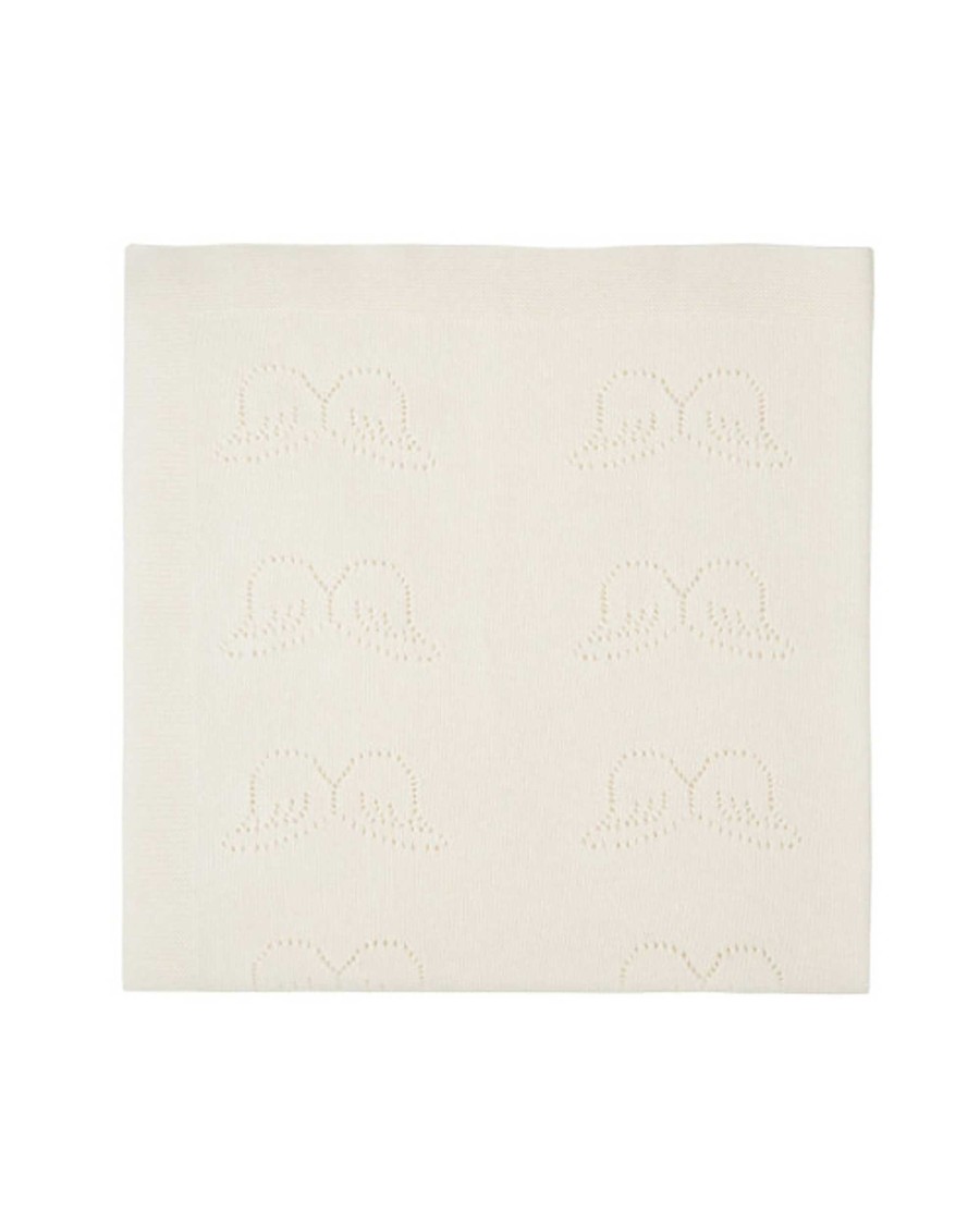 Marie Chantal Baby Girl | Angel Wing Cashmere Pointelle Blanket - Ivory